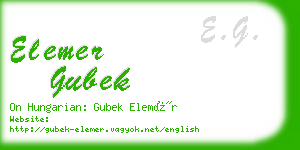 elemer gubek business card